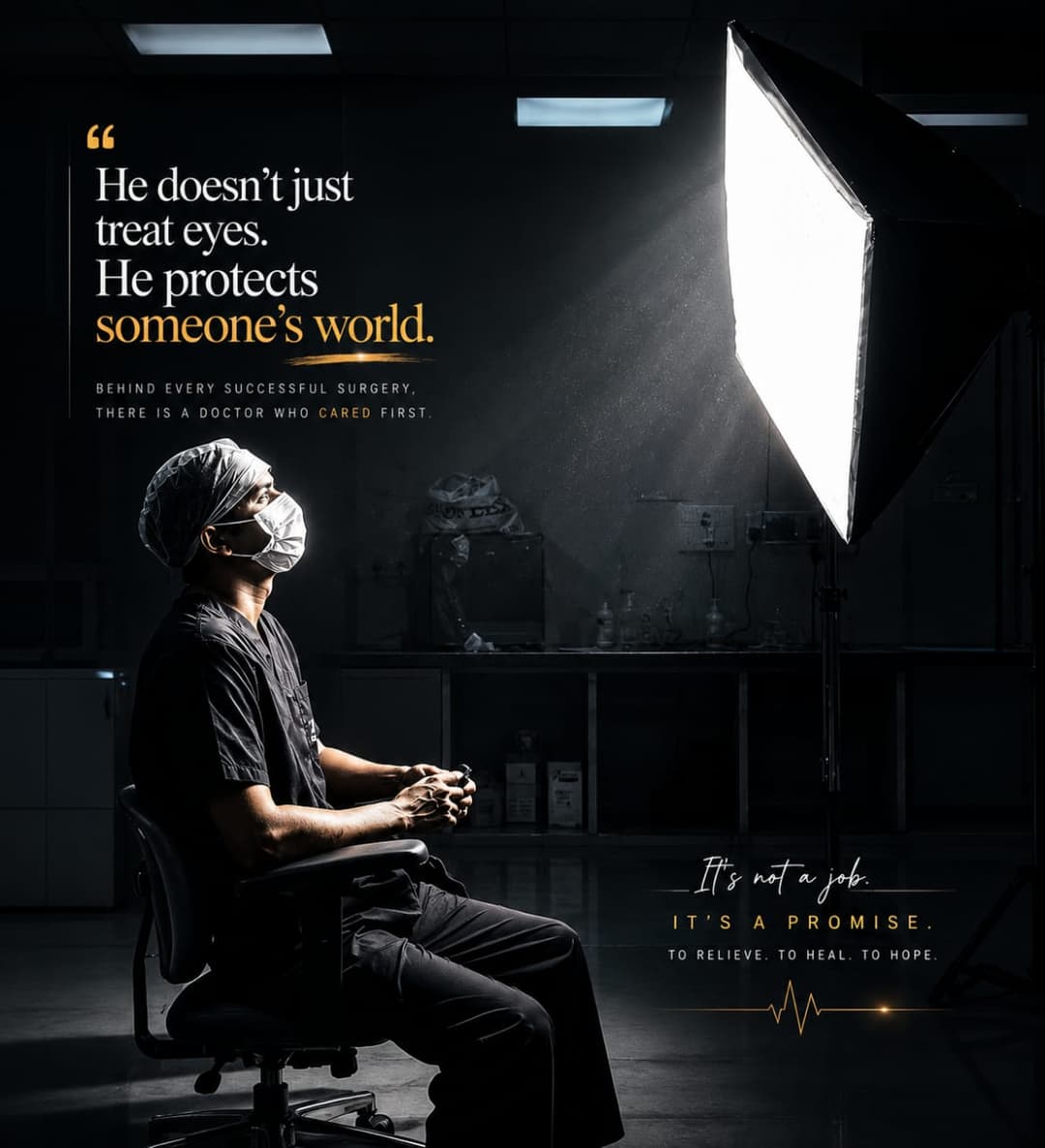 Cinematic portrait of a Kabra Eye Hospital doctor